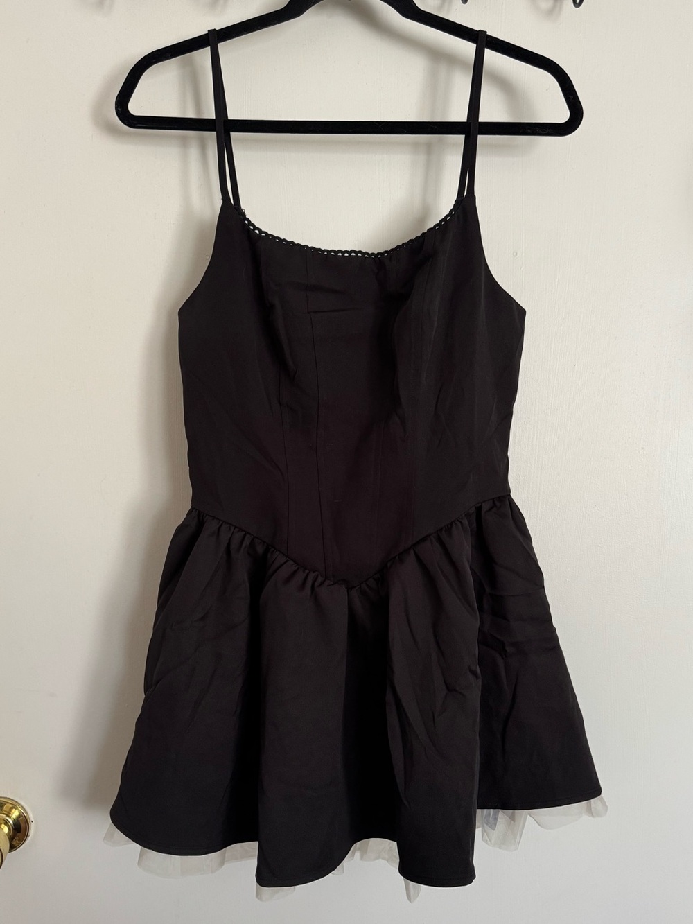 Cider SQUARE NECK BOWKNOT RUFFLE LAYERED MINI DRESS nwt